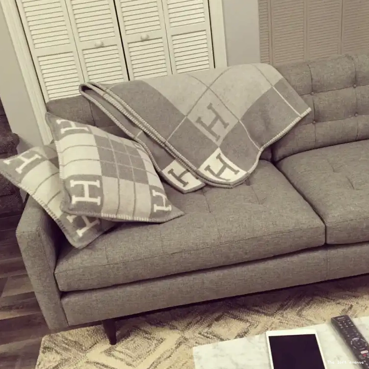 STRIPE THROW WOOL HERMES BLANKET 0623